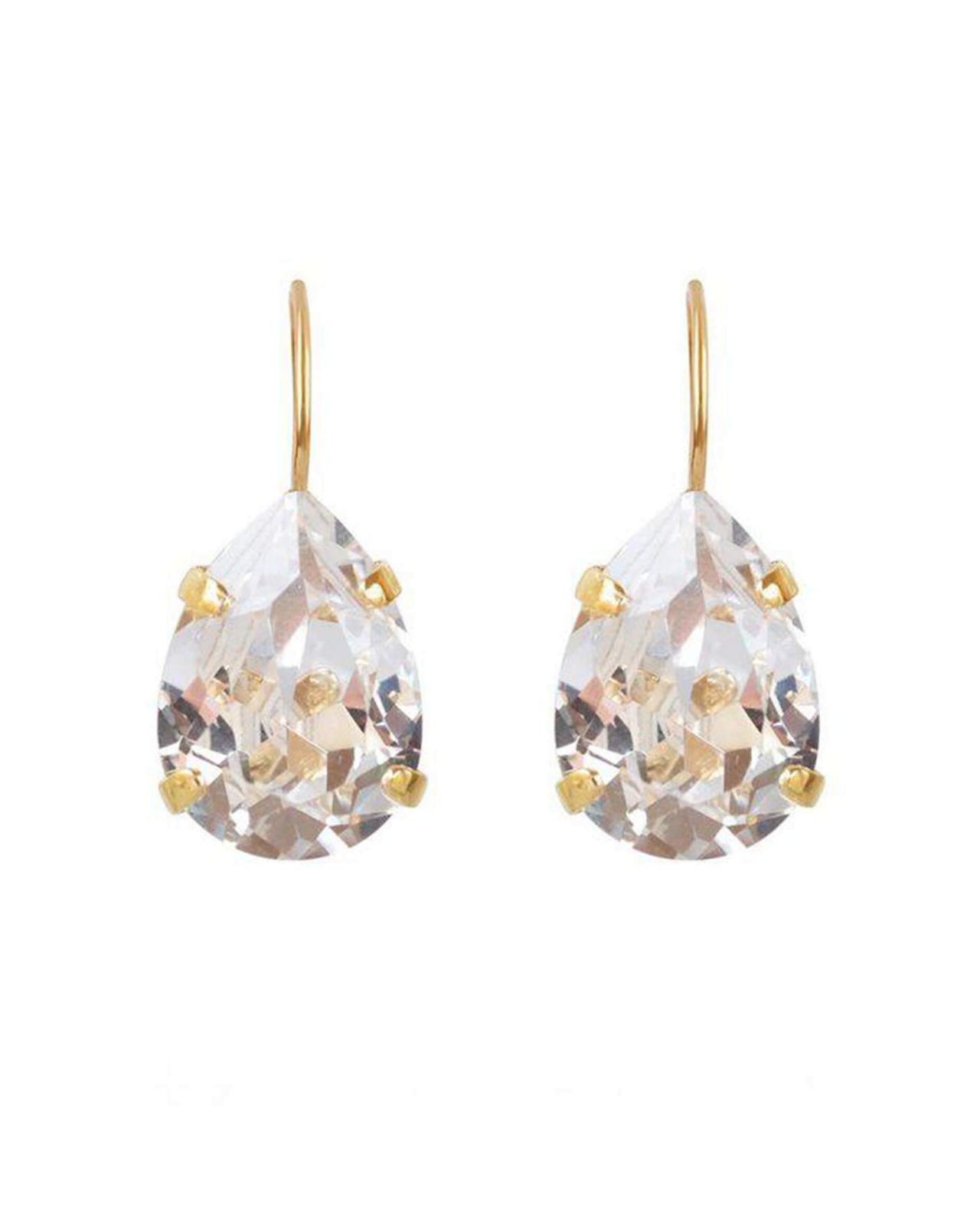 Mini Drop Clasp Earrings Crystal
