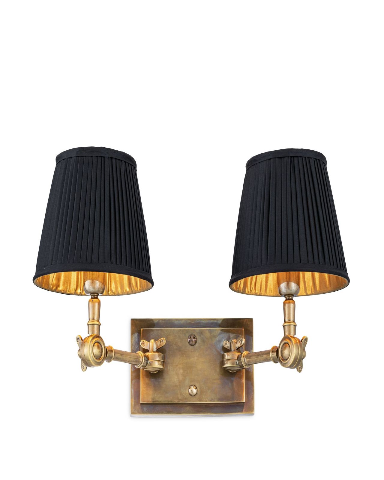 Wentworth Wall Lamp Double Vintage Brass/Black