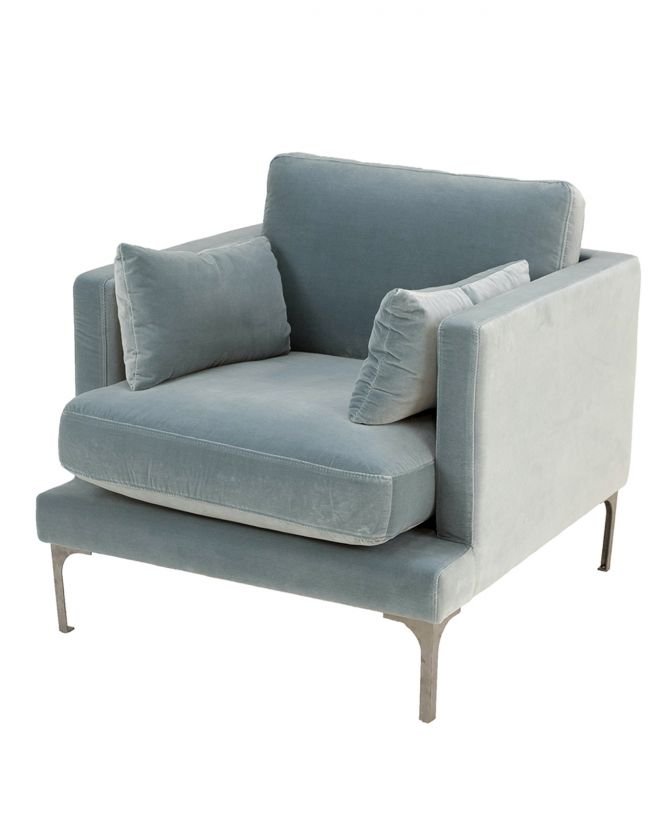 Bonham armchair artic blue/brass