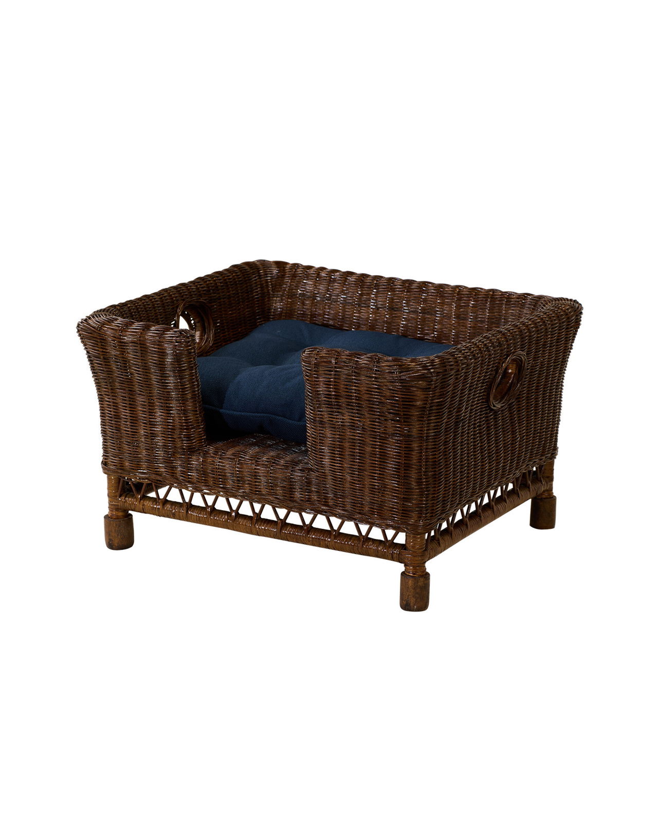 Cognac Hundebett Rattan