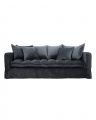 Greenwich 3-seter sofa, velvet iron grey