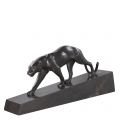 Panther bronze on marble base