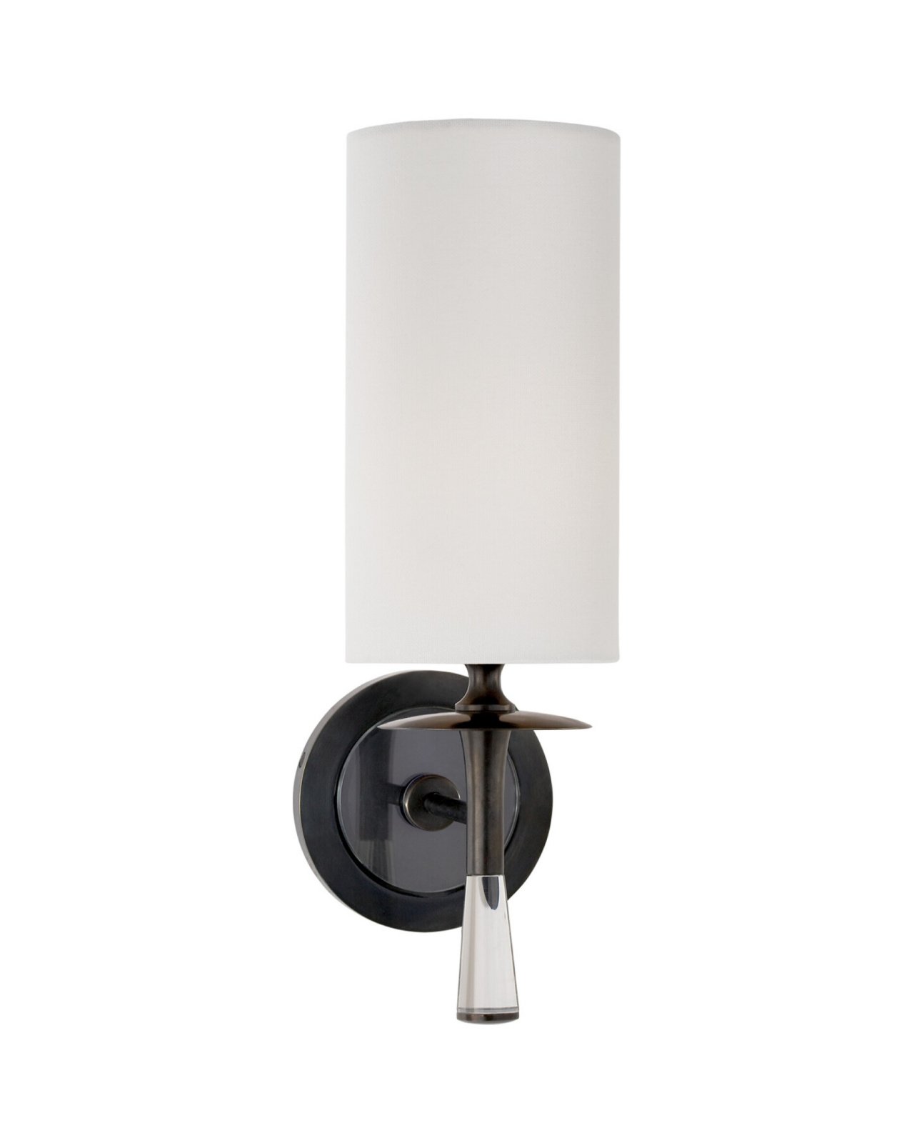 Drunmore Single Sconce Bronze and Crystal/Linen