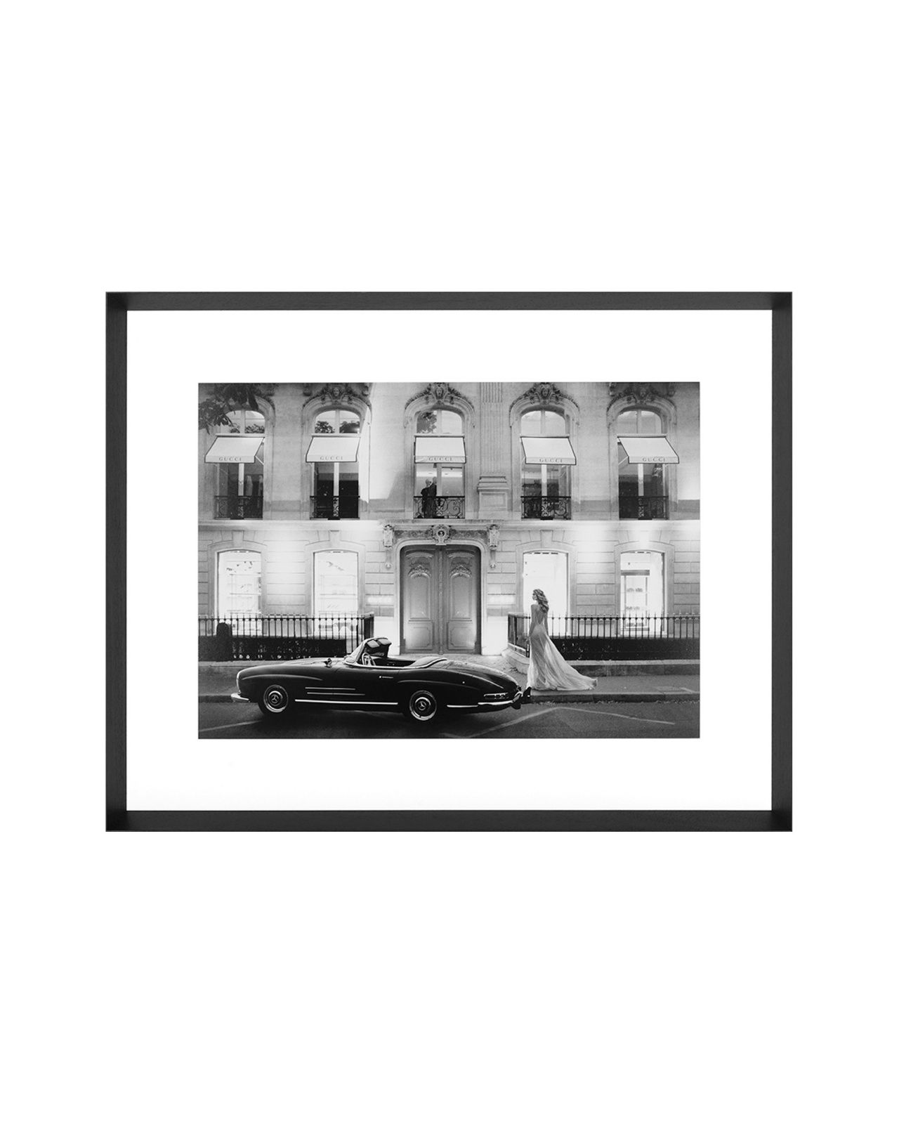 Mercedes in front of the store