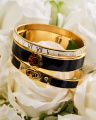 Bangle Romeinse cijfers armband zwart