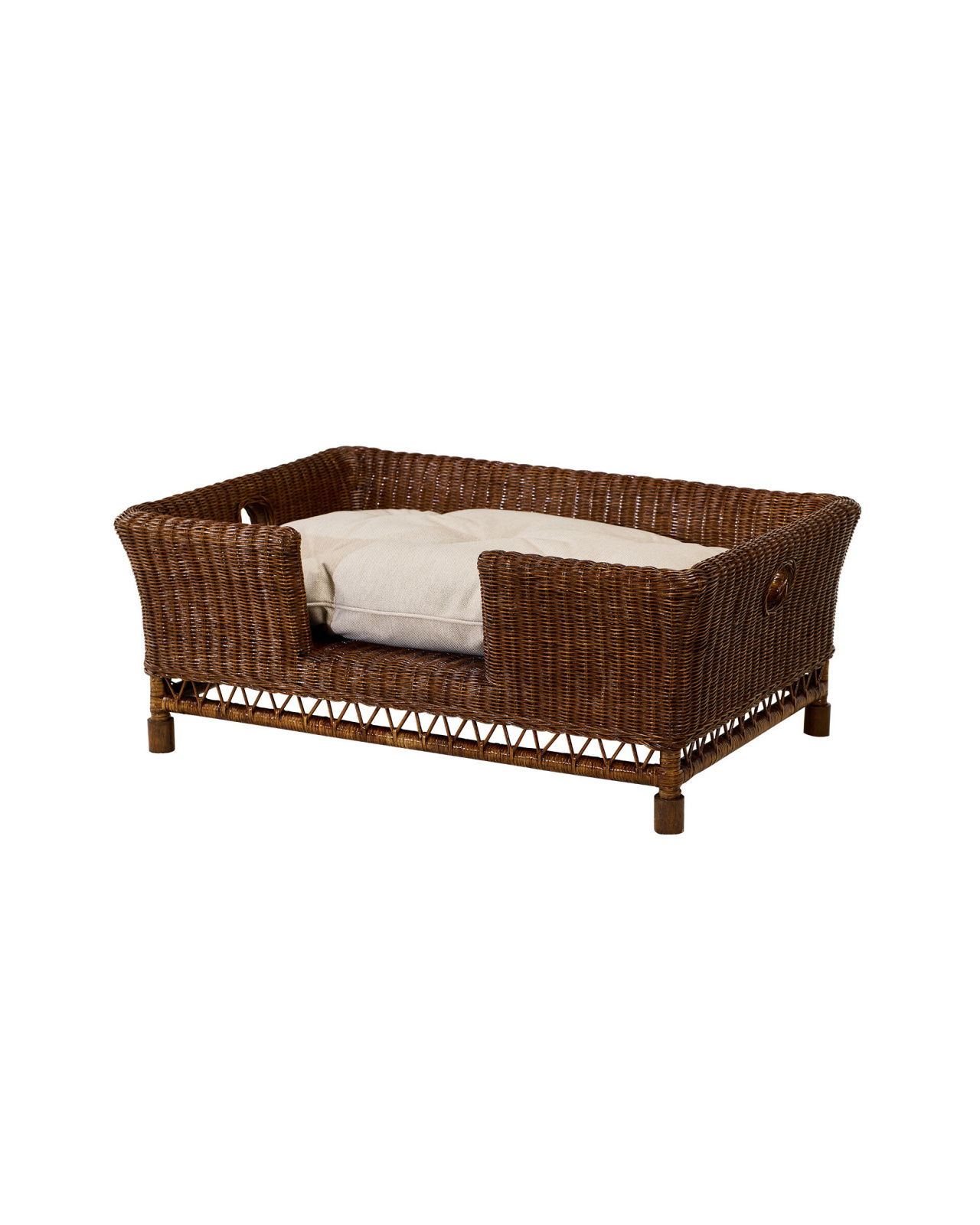 Cognac Hundebett Rattan