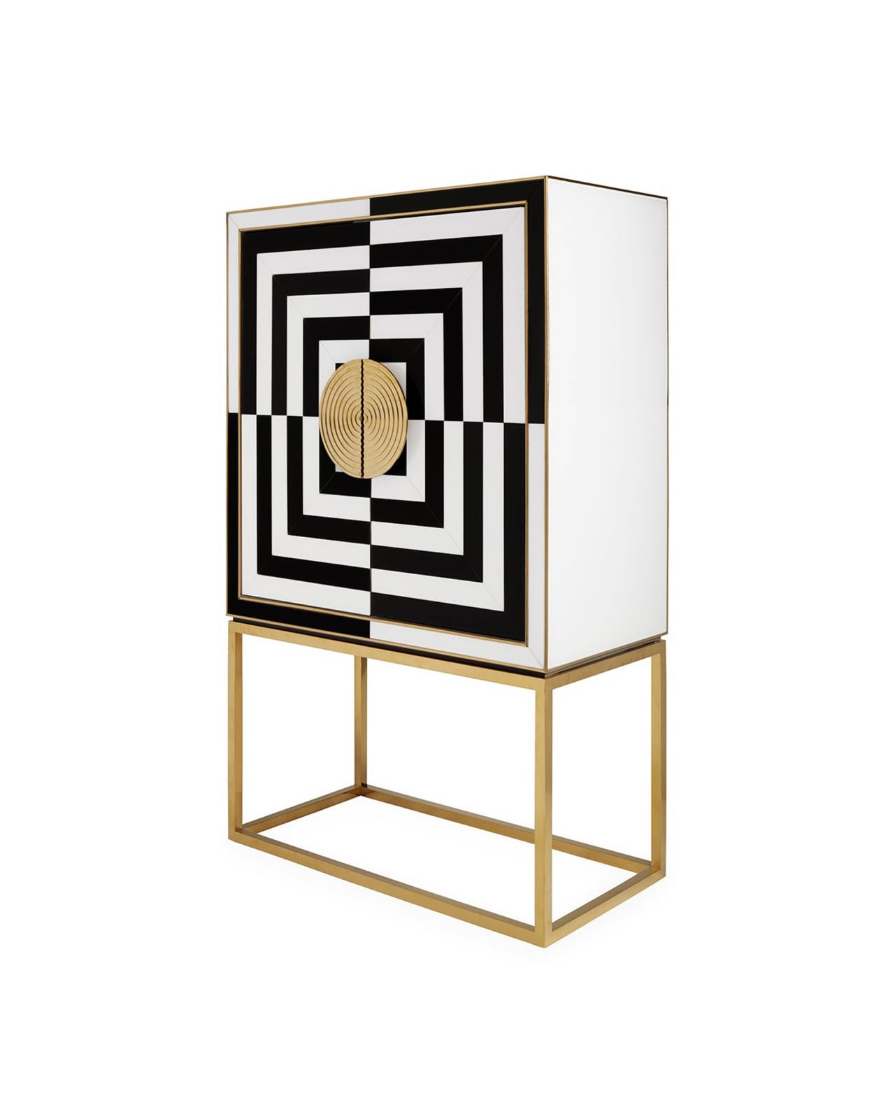 OP Art barskåp svart/vit