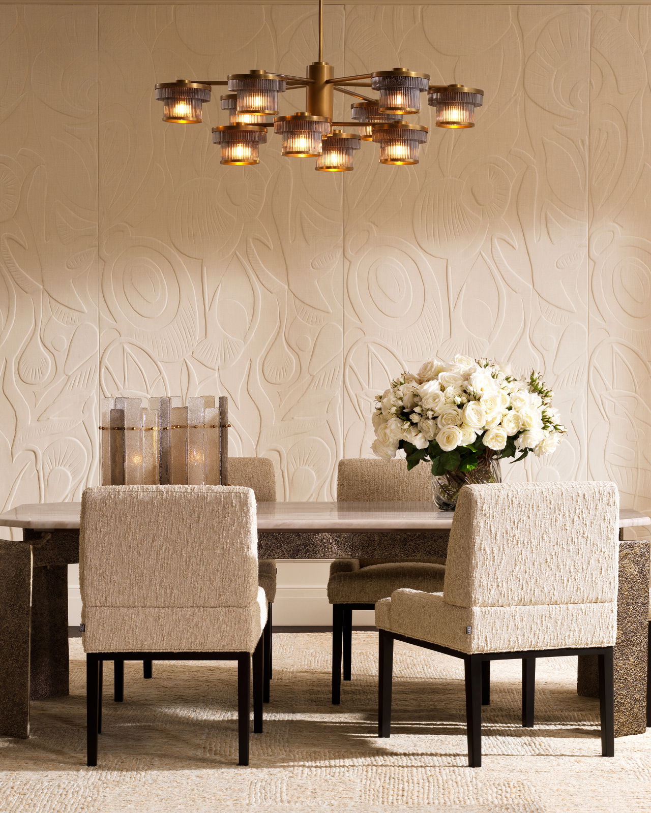 Andromeda kroonluchter antiek messing