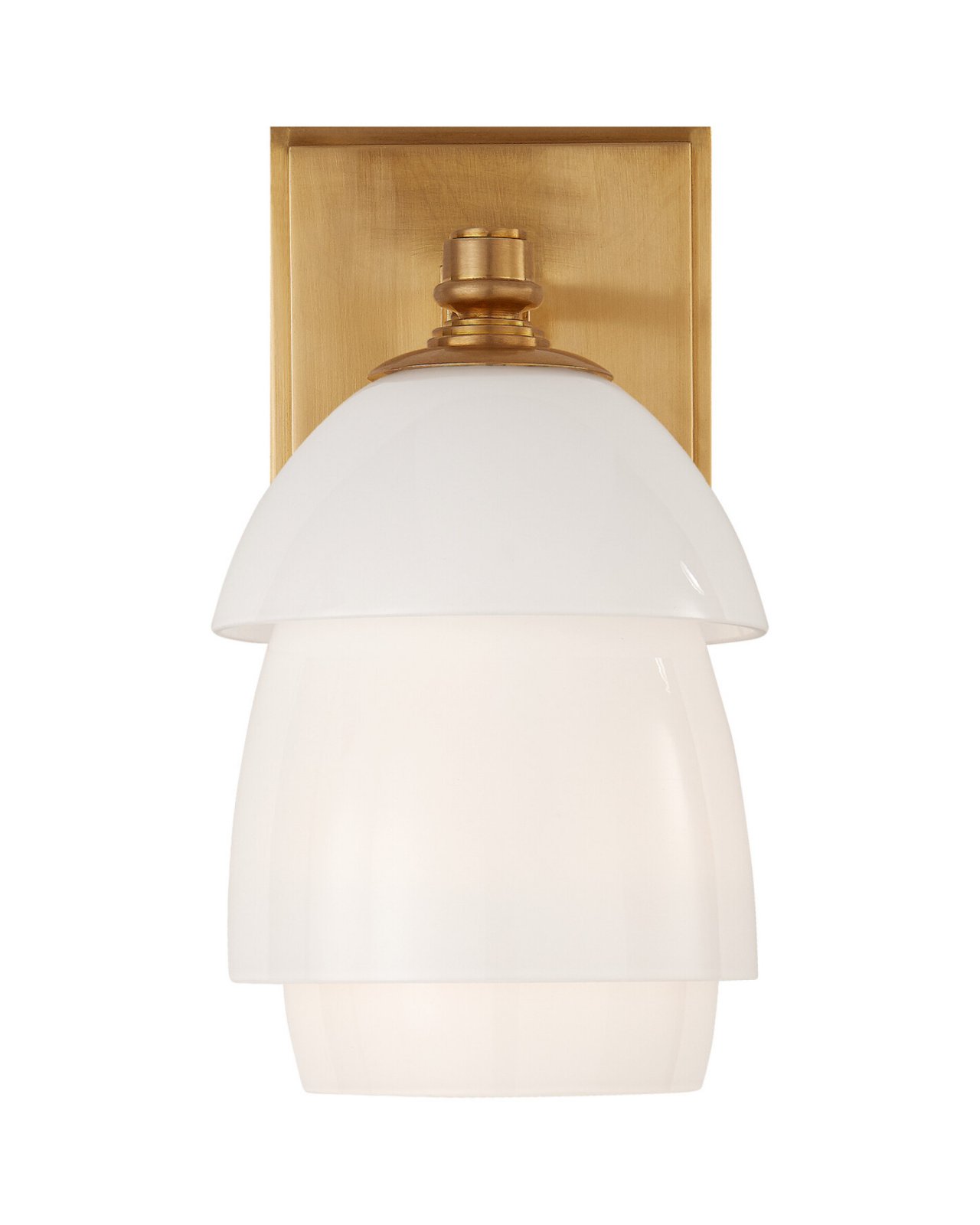 Whitman Sconce Antique Brass/White Small