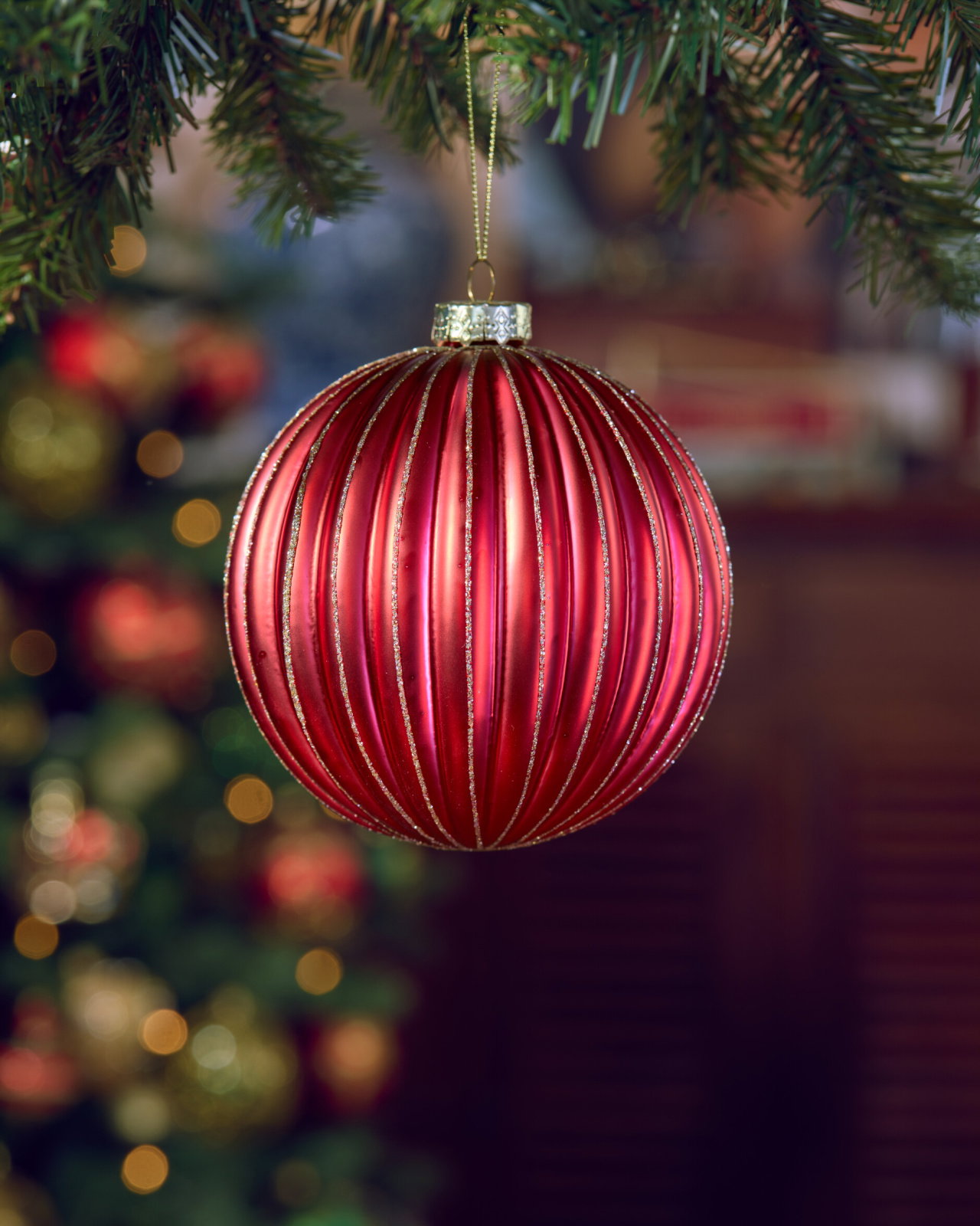 Cordelia Weihnachtskugel Rot 12 cm
