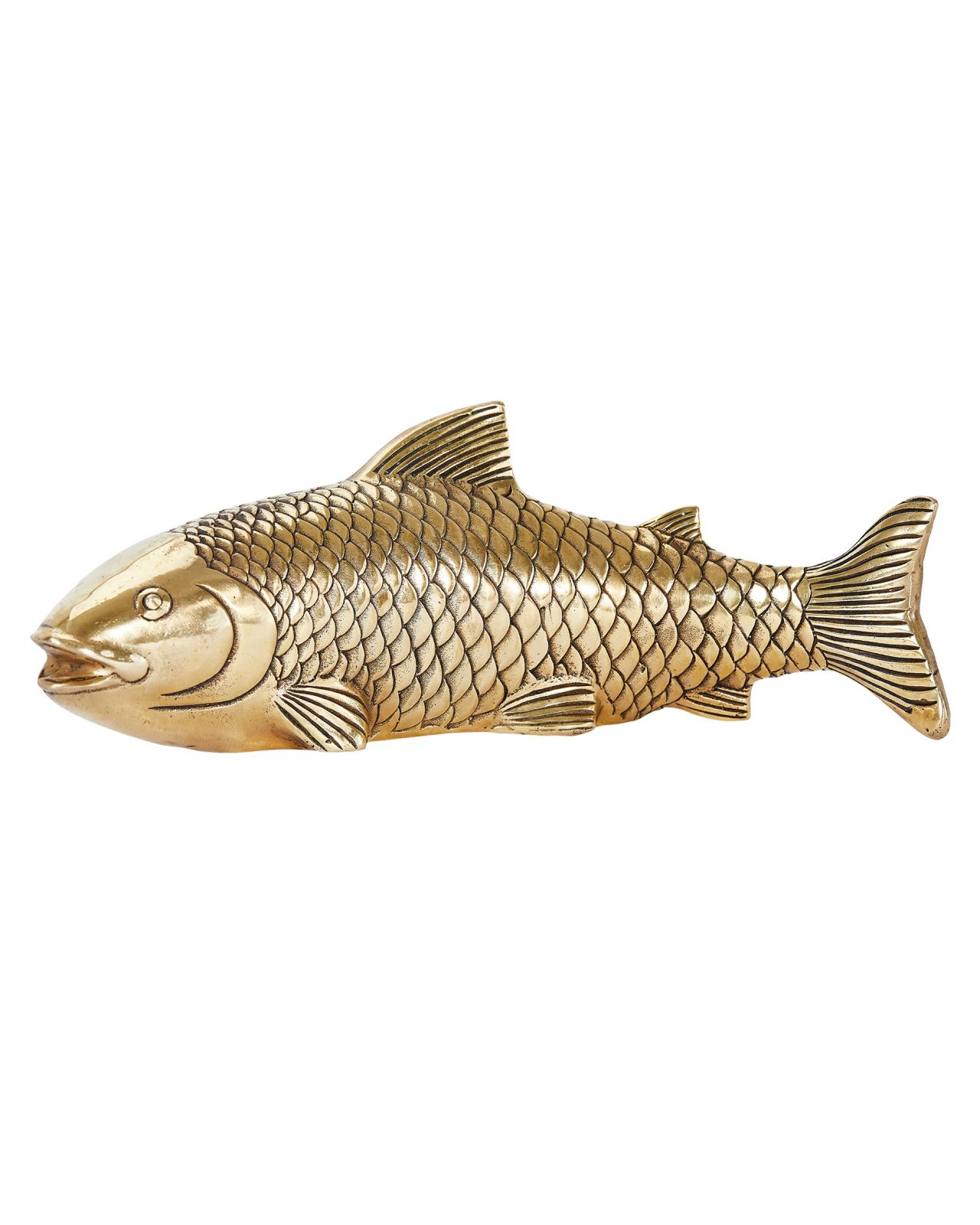 Karp skulptur mässing