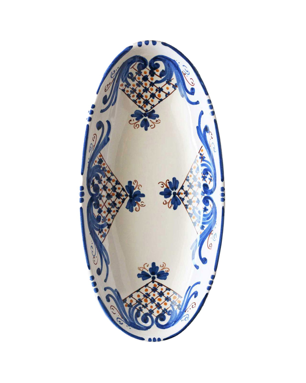 Fontane Bianche serving platter white/blue