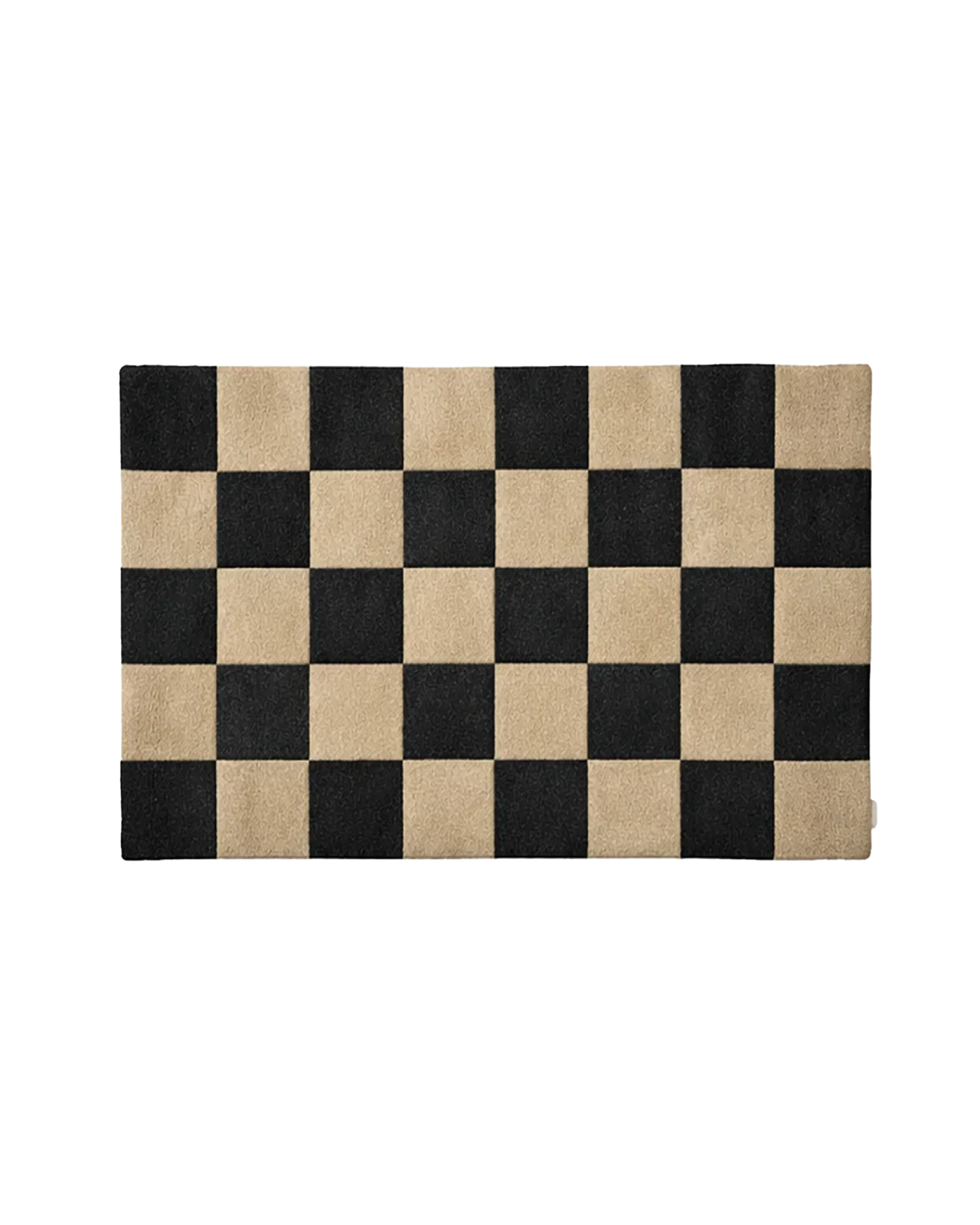 Square deurmat zwart/naturel