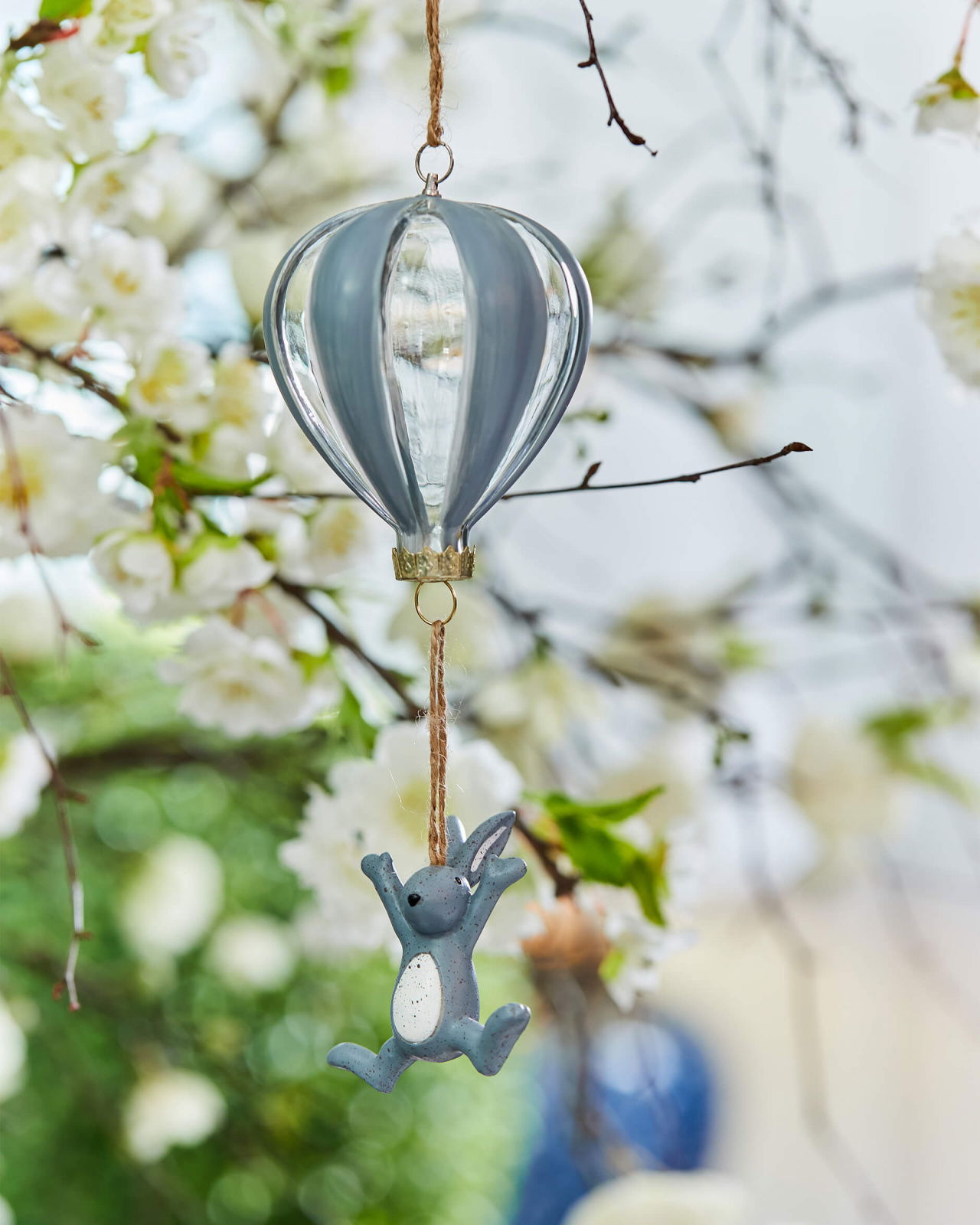 Figaro air balloon decoration gray-blue