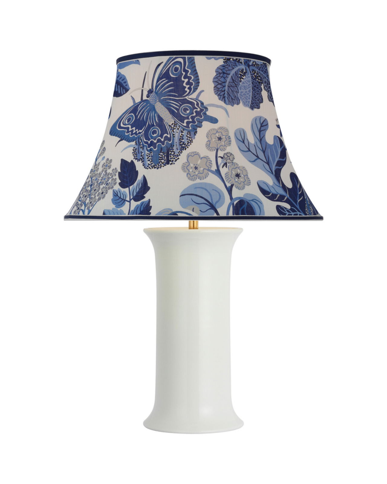Mallory Table Lamp White/Marine Exotic Butterfly