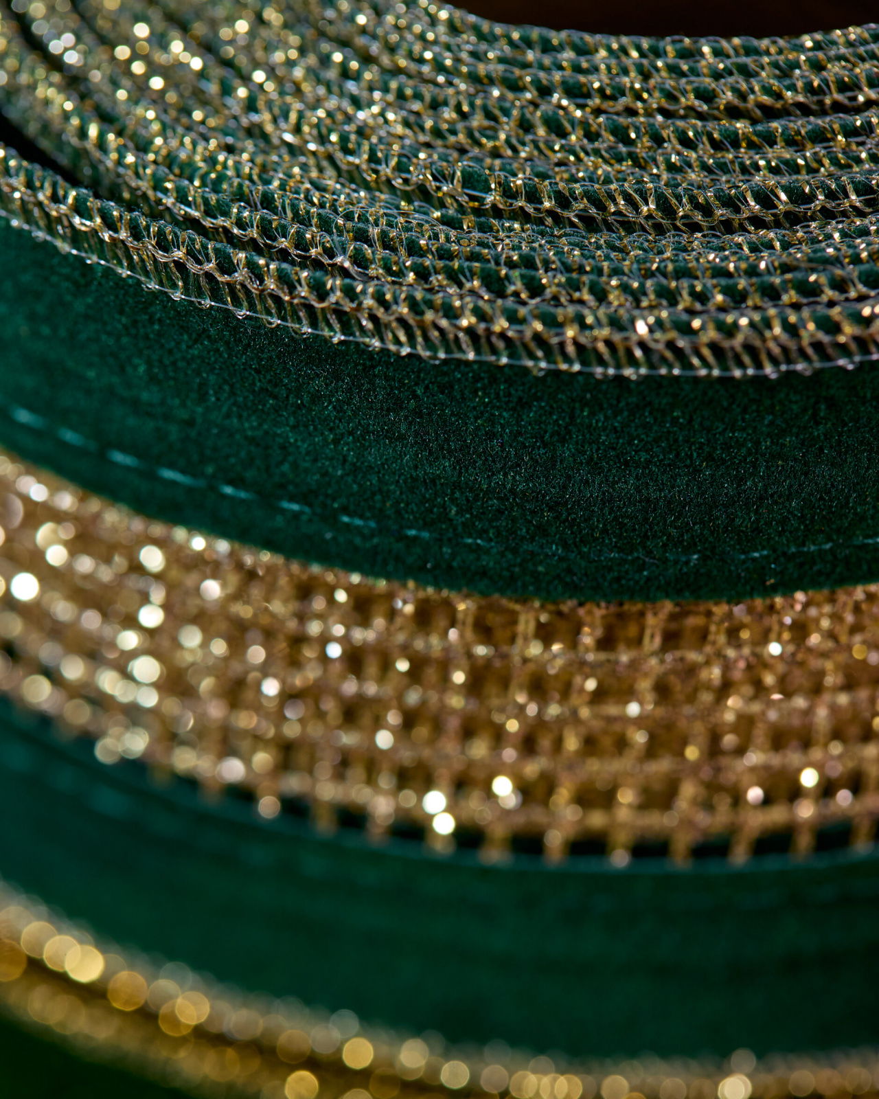 Eleanor textielband groen/goud 4,5m