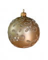 Lux Sparkling Leaves Bauble Gold 8cm