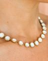 Victoria necklace white linen