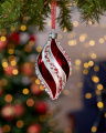 Selena Drop Weihnachtskugel Rot/Silber