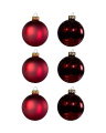 Juliette burgundy Christmas baubles 6-pack