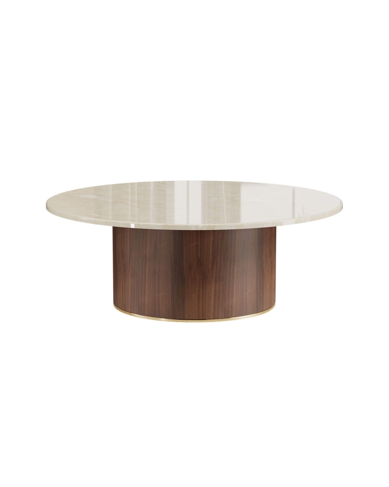 Delano salongbord rund valnød beige