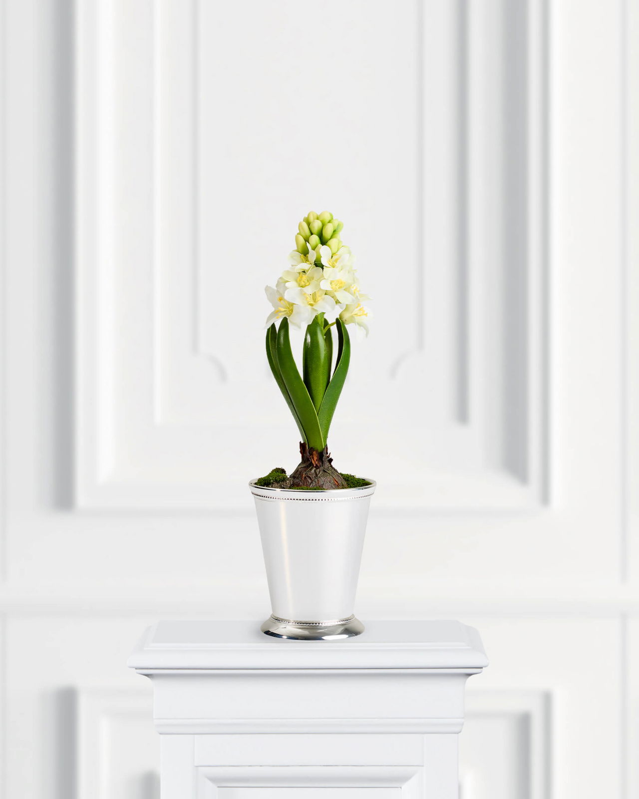 Hyacint, kunstig plante i hvid