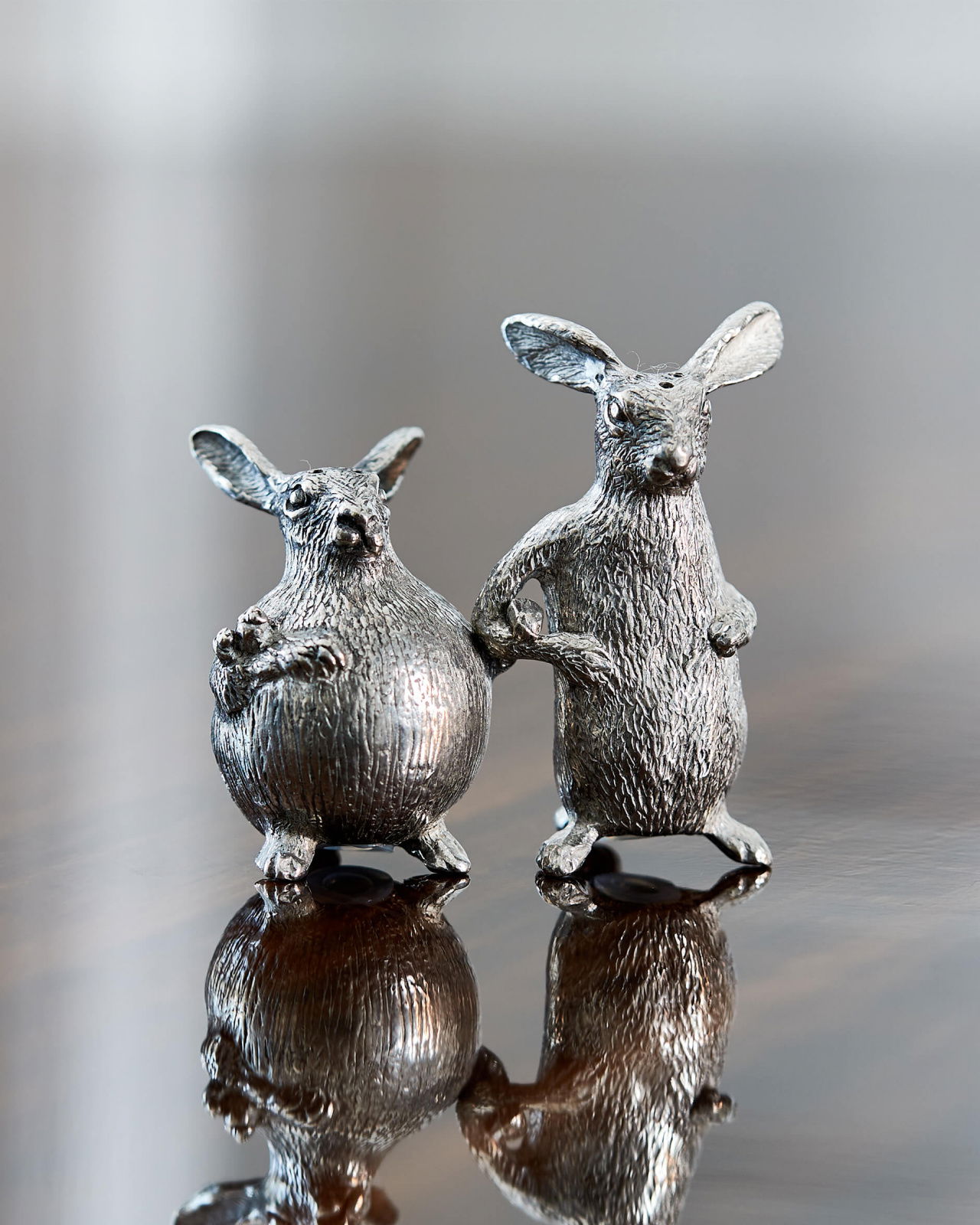 Kaniner salt- och pepparkar tenn