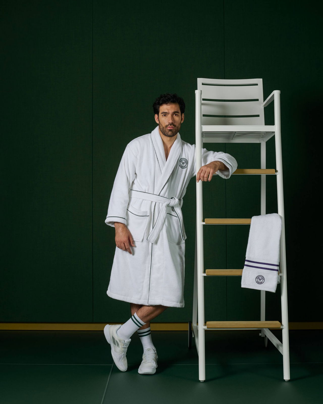 Wimbledon Baseline Stripe handduk lila 2-set