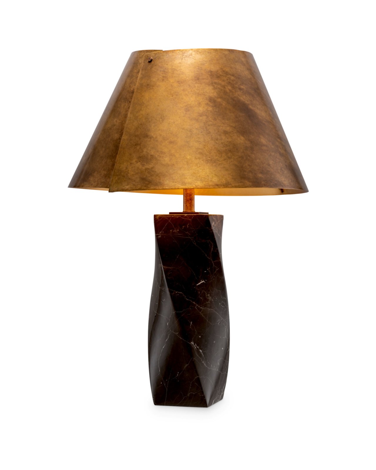 Camelia bordslampa antik mässing / svart