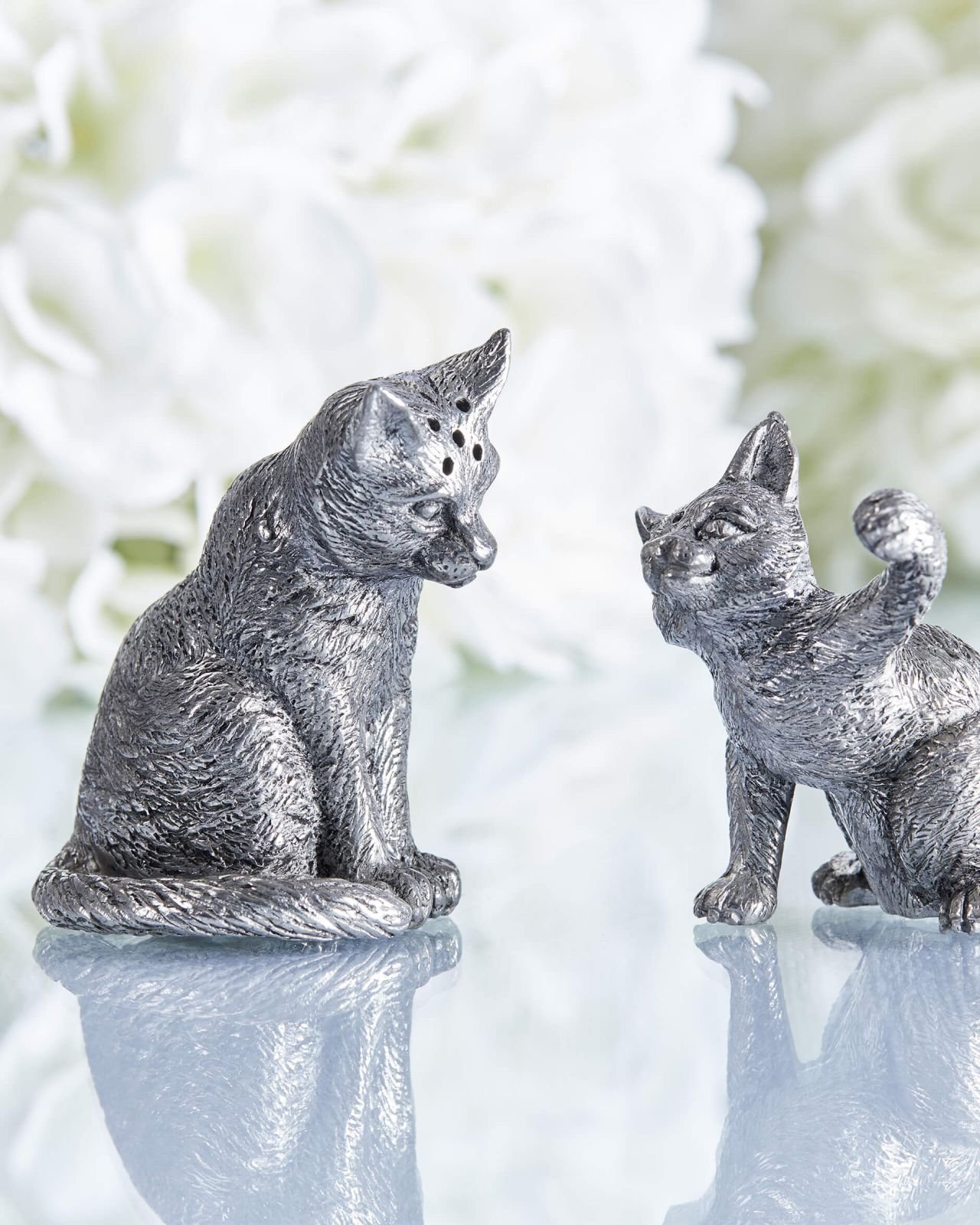 Pewter Cats Salt & Pepper Shakers