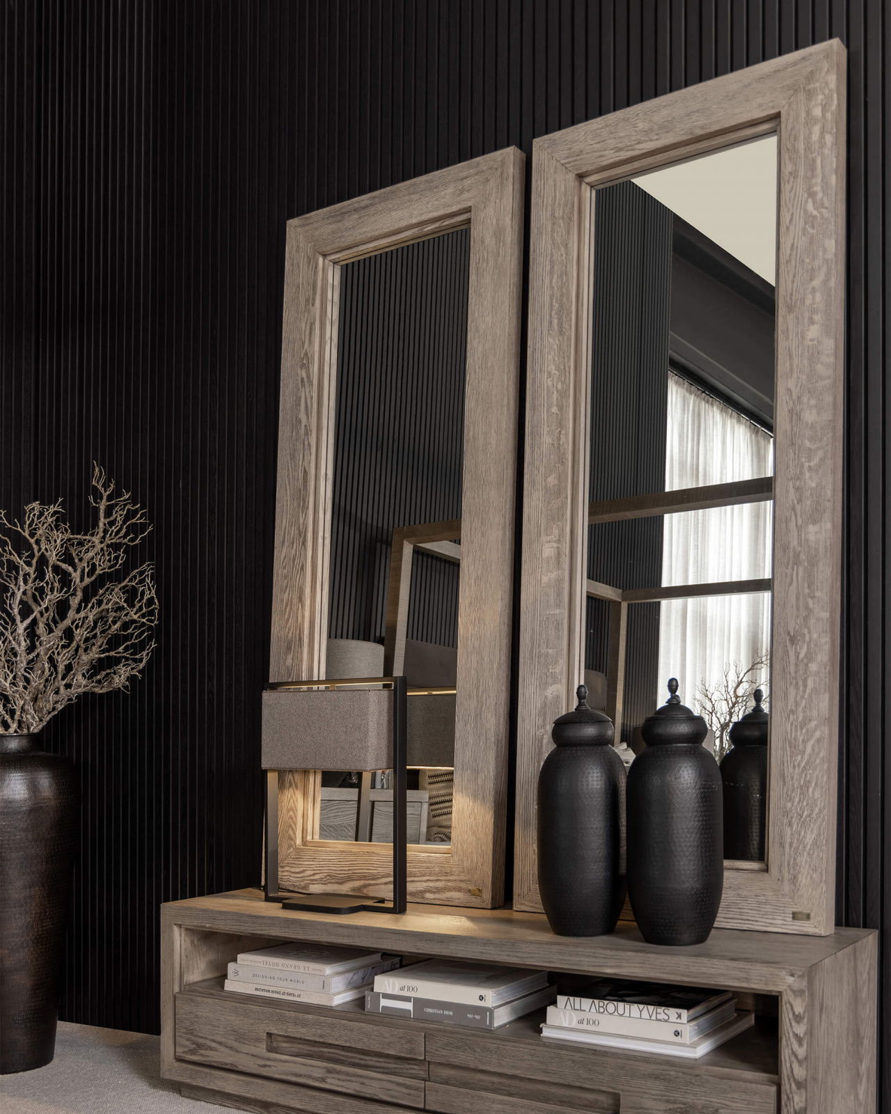 Hunter spegel antikgrå