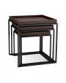 Léonard bijzettafel donkerbruin set van 3