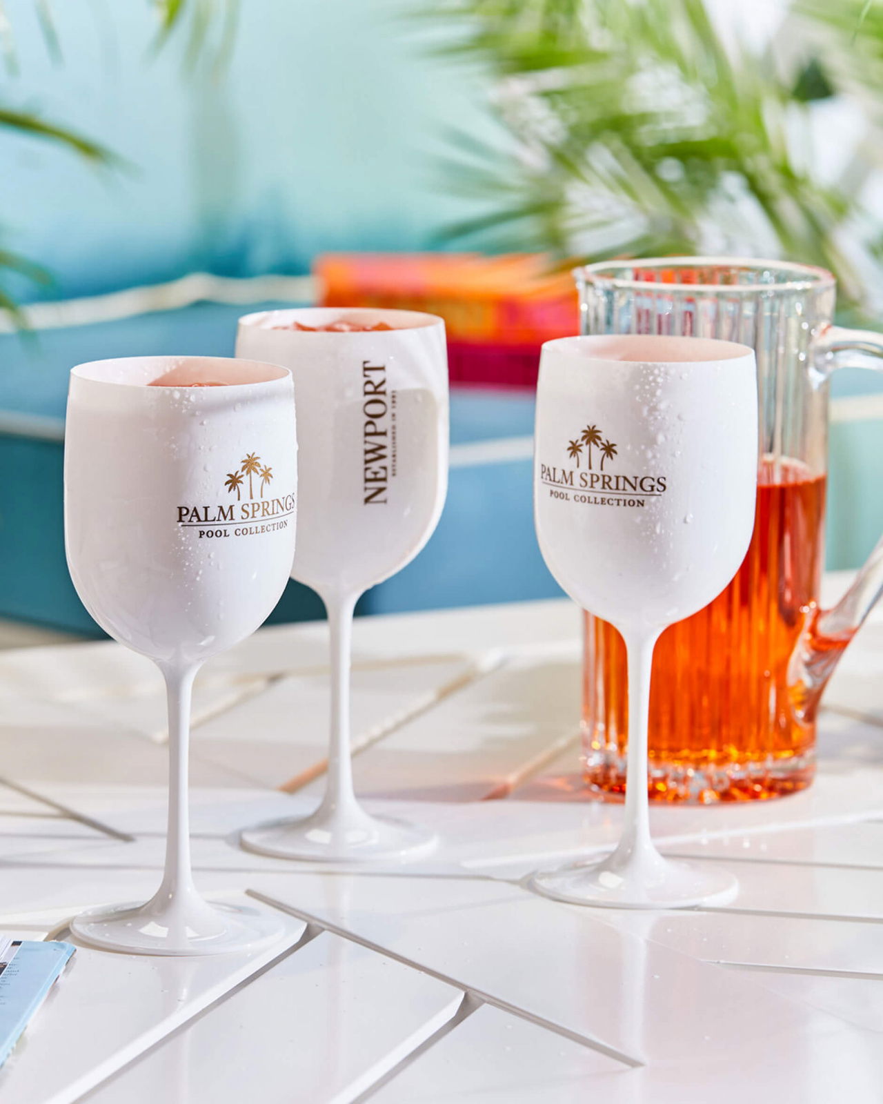 Palm Springs Wine Glass, White 4 pcs