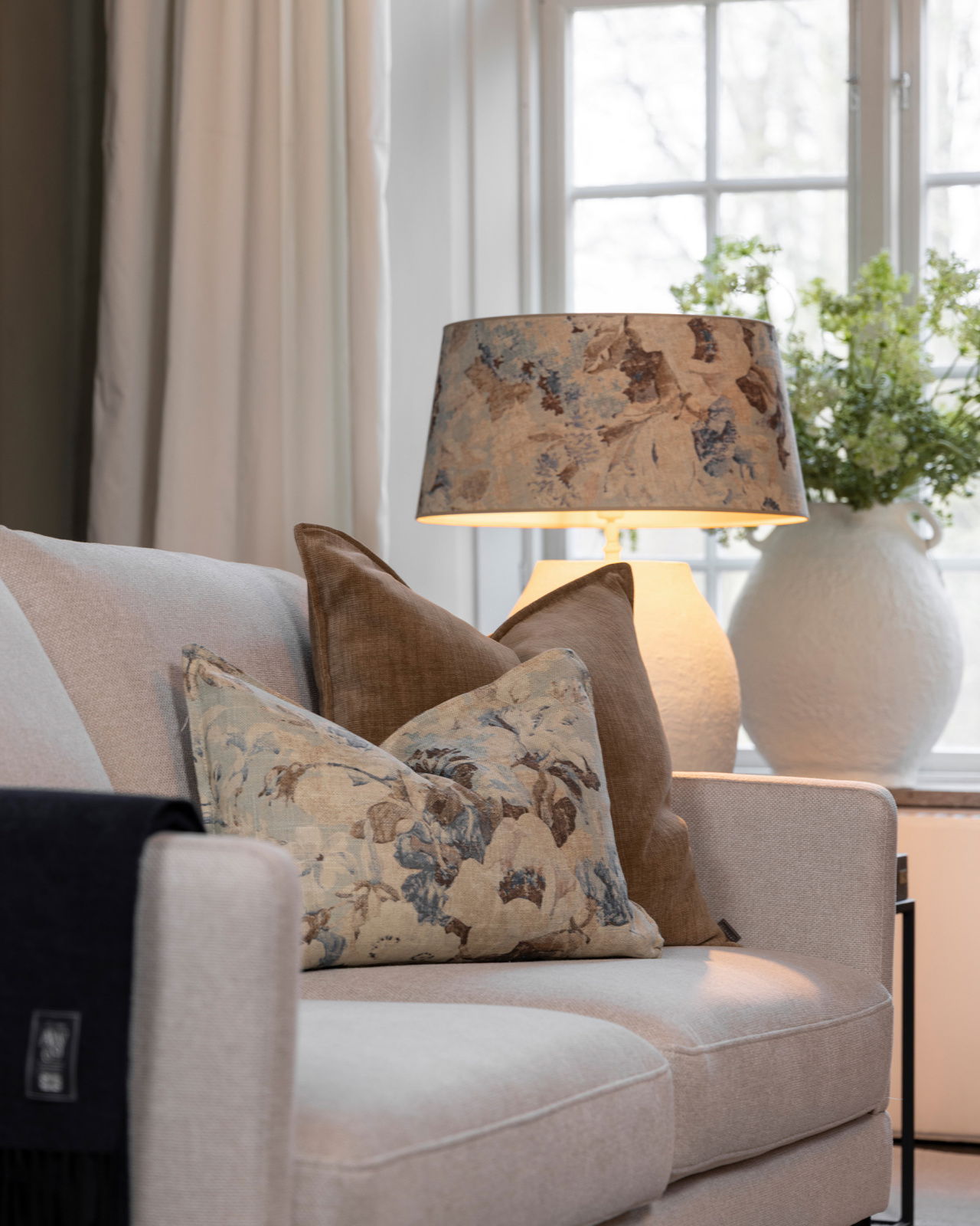 Rosewood putetrekk blå blomst