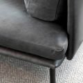 Brioche leather sofa ebony
