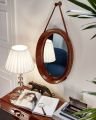 Kensington Wall Mirror, Leather, Oval