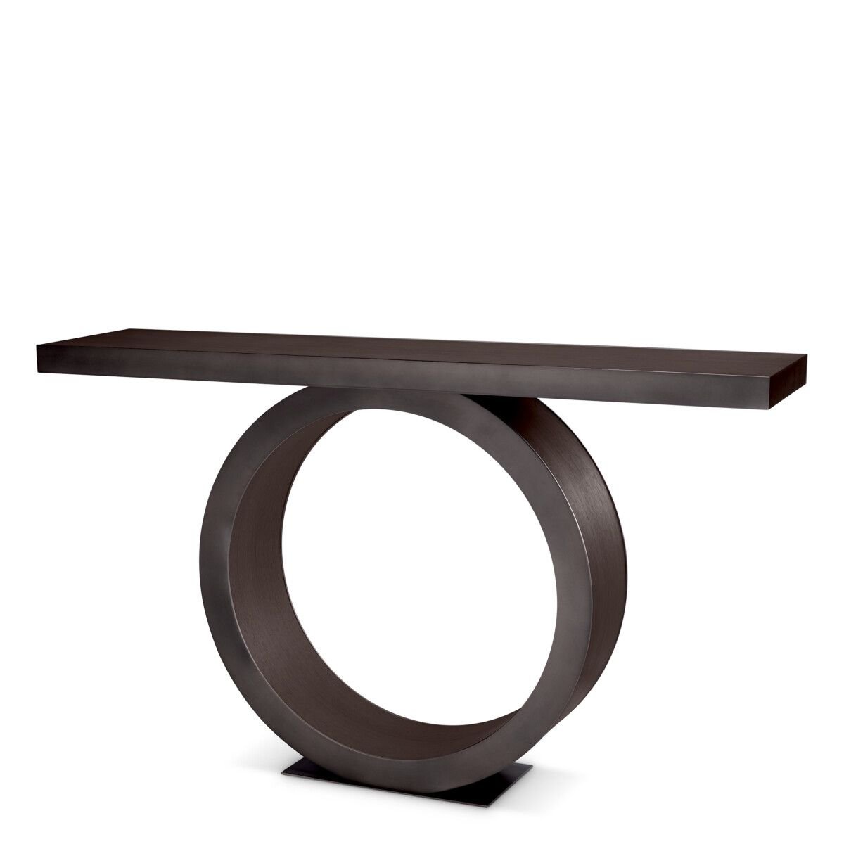 Odis Console Table Mocha Oak Veneer bronze