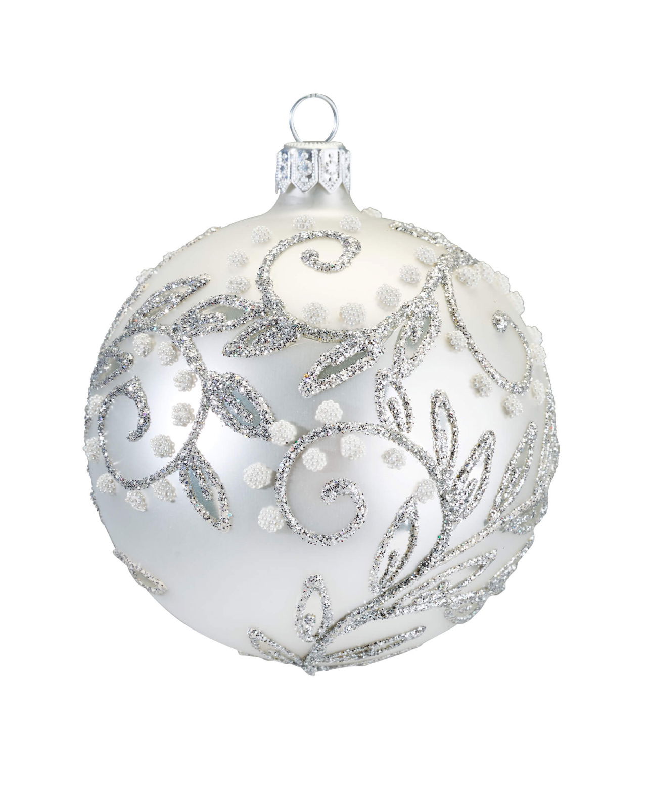 Lux Sparkling Leaves julkula silver 8cm