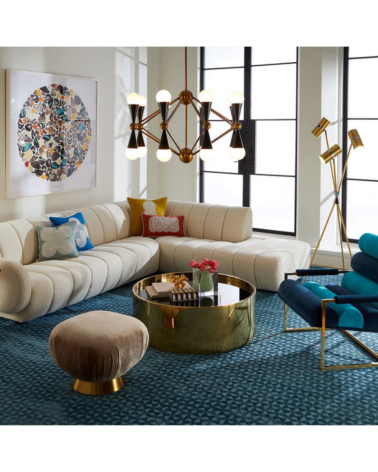 Caracas taklampa mässing/svart