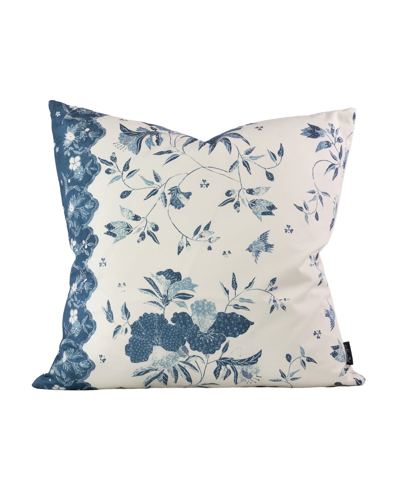 Elyria Floral Batik kuddfodral blå / vit