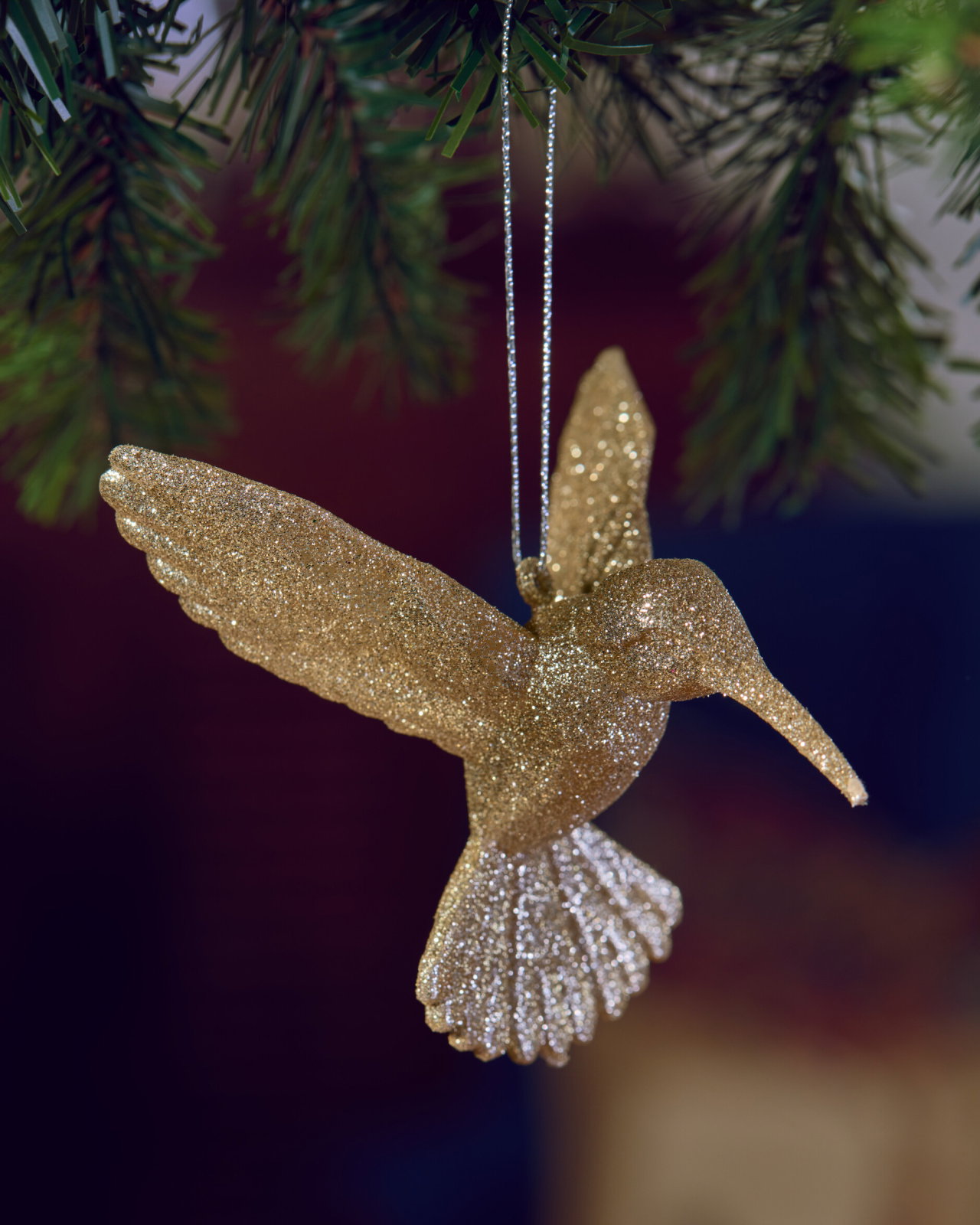 Elsa kolibri juletræspynt champagne