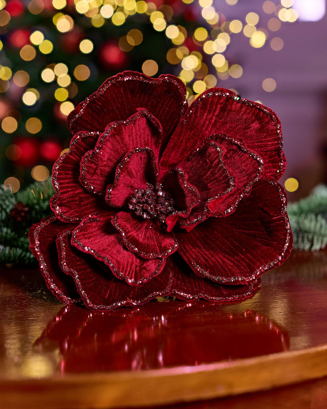 Amira bloem kerstdecoratie rood