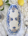 Fontane Bianche serving platter white/blue