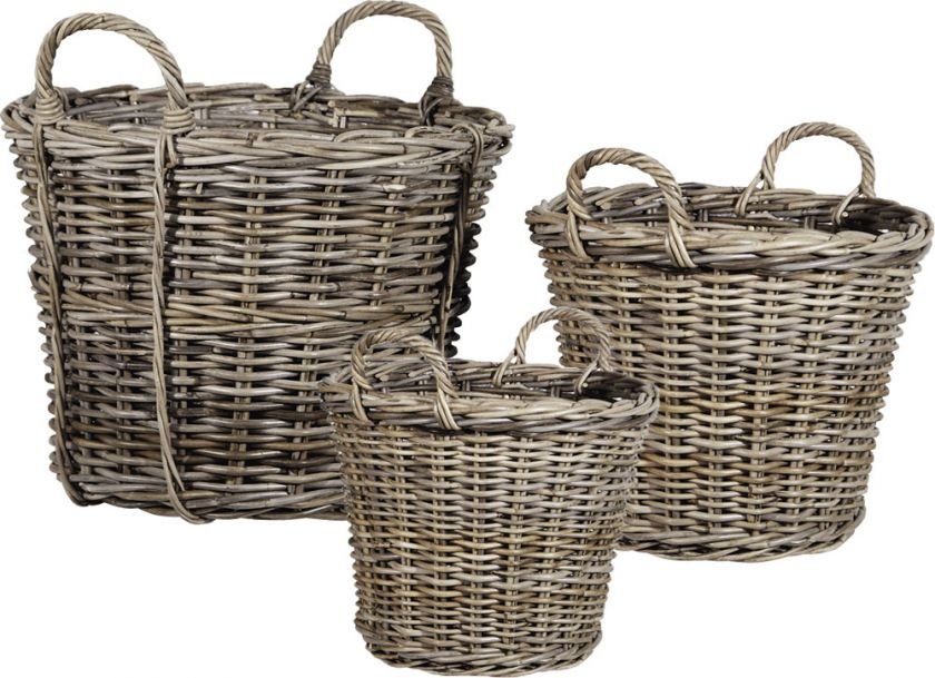 Autumn Leaf rattan basket 3-set