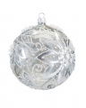 Lux Aurelia kerstbal zilver/helder glas