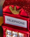 Margaret telefooncel kerstboomdecoratie rood