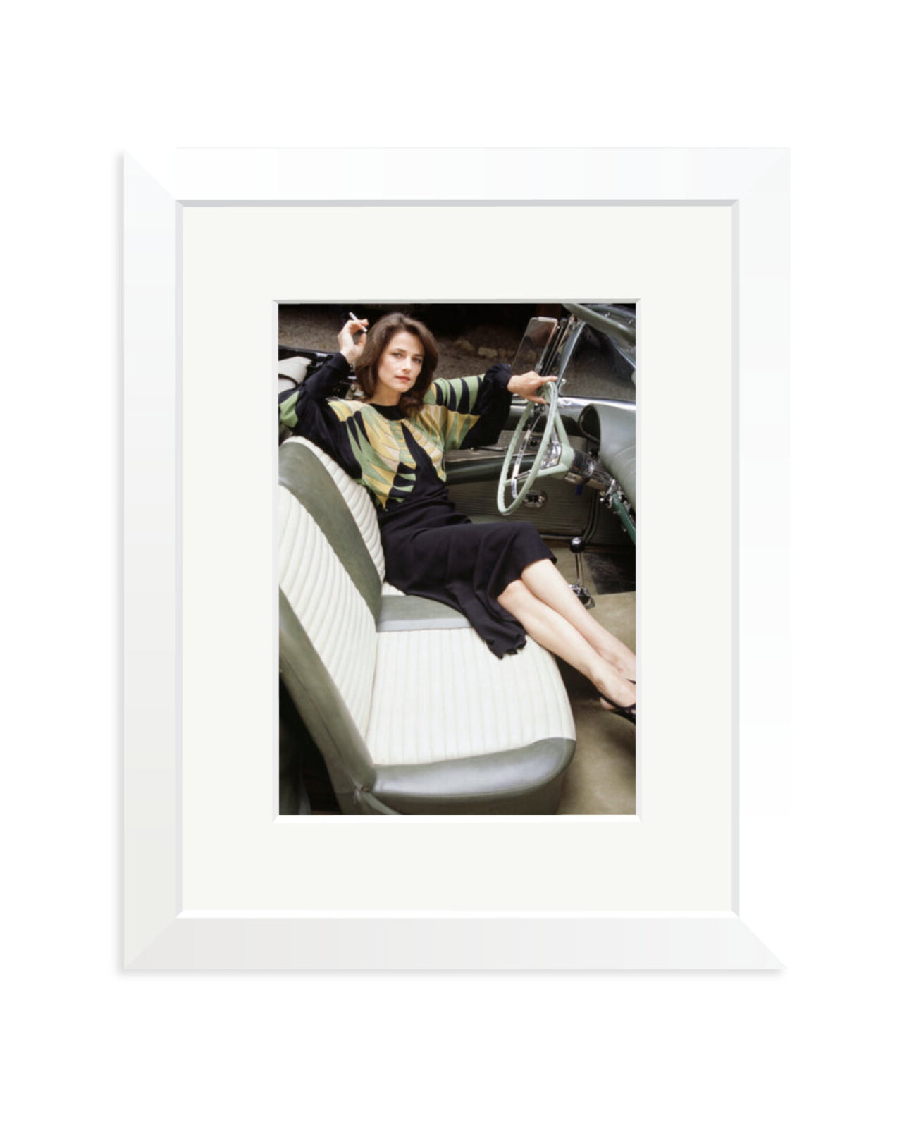 Charlotte Rampling in her Cadillac White / Small