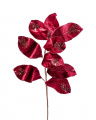 Magnolia Leaves dekorationskvist vinröd