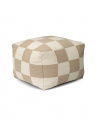 Square poef wit/naturel