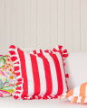 Ruffle Stripes kussenhoes rood